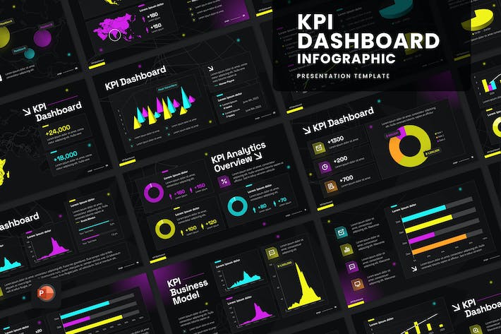 创意KPI仪表板数据展示PPT模板 - PPT派 创意KPI仪表板数据展示PPT模板 - PPT派