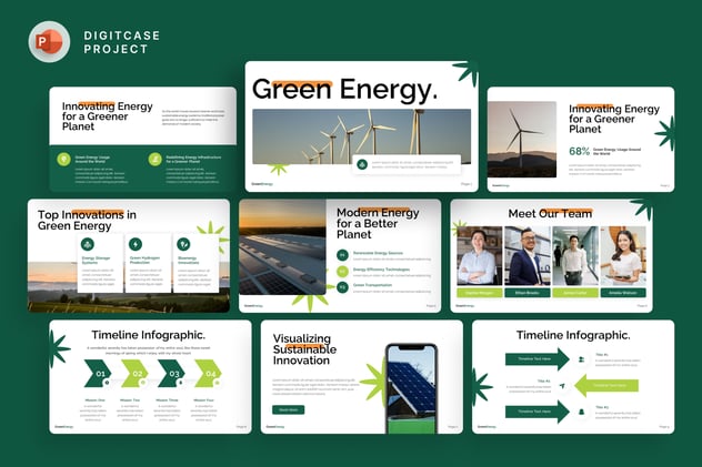 绿色能源环保行业方案PPT模板 - PPT派 绿色能源环保行业方案PPT模板 - PPT派