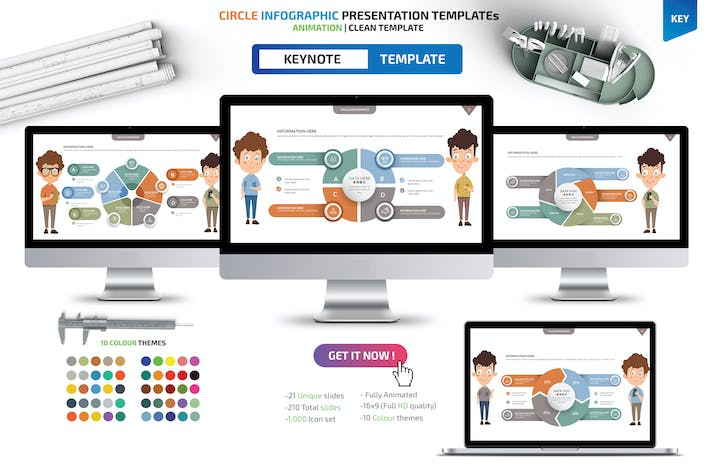 圆圈信息图表数据展示分析Keynote模板 - PPT派 圆圈信息图表数据展示分析Keynote模板 - PPT派