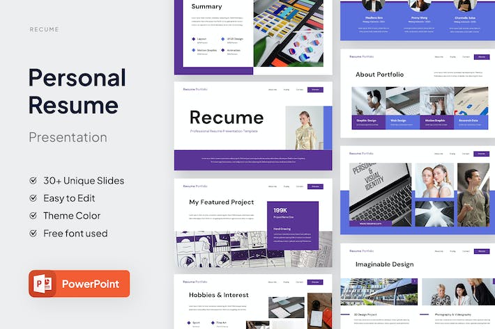 创意个人简历作品集设计展示PPT模板 - PPT派 创意个人简历作品集设计展示PPT模板 - PPT派