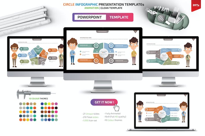 圆圈信息图表数据分析展示PPT模板 - PPT派 圆圈信息图表数据分析展示PPT模板 - PPT派