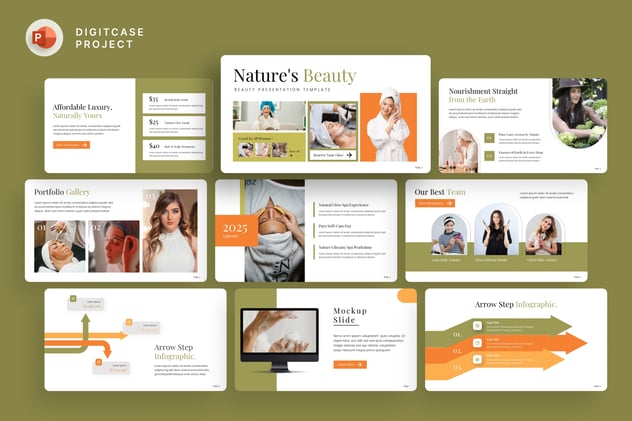 绿色自然生态美容护肤PPT模板 - PPT派 绿色自然生态美容护肤PPT模板 - PPT派