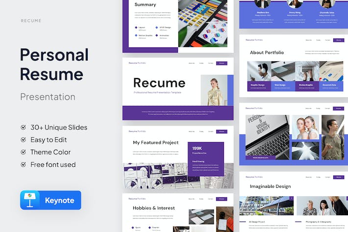 创意简历个人作品集设计展示Keynote模板 - PPT派 创意简历个人作品集设计展示Keynote模板 - PPT派