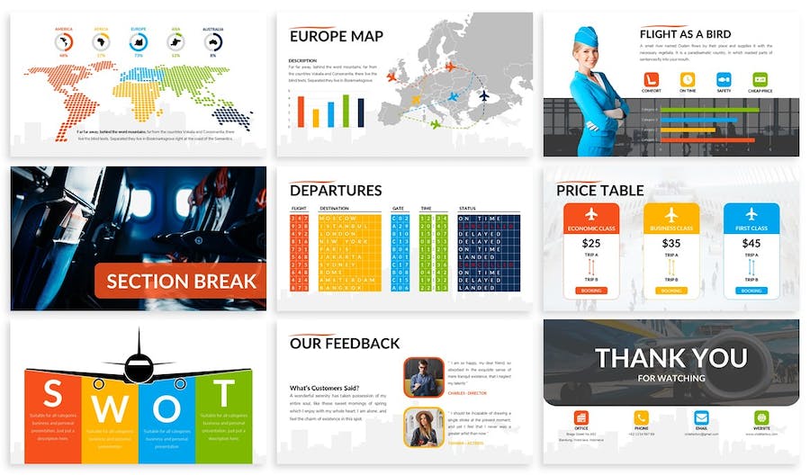 航空公司服务推介运营策略品牌宣传展示PPT模板 - PPT派