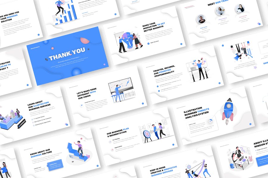 数据分析插画风格Keynote演示文稿 - PPT派