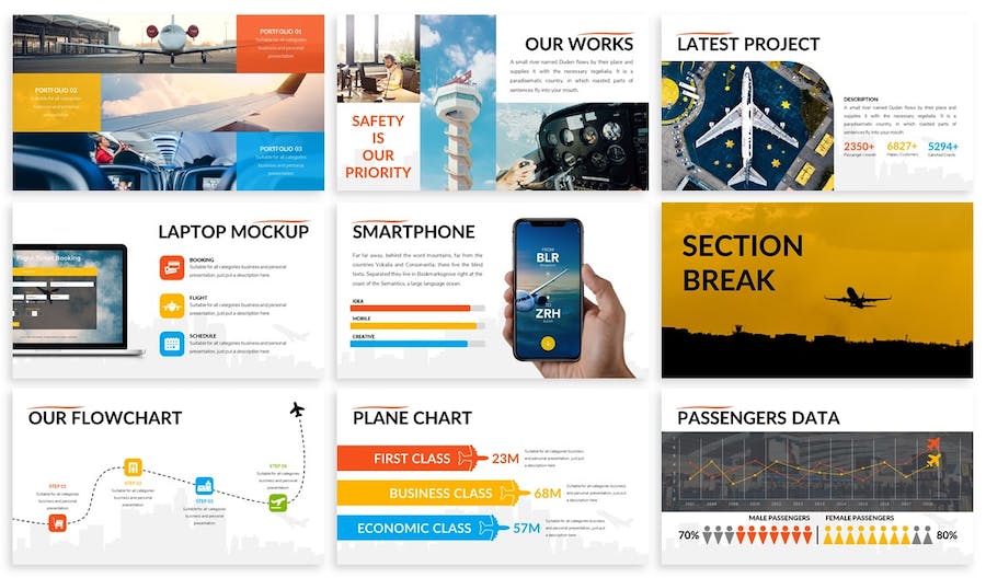 航空公司服务推介运营策略品牌宣传展示PPT模板 - PPT派