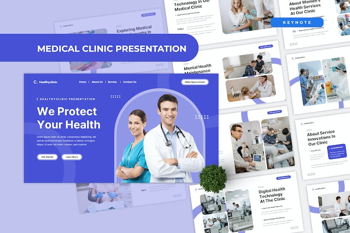 医疗诊所门诊健康诊疗服务Keynote模板 - PPT派 医疗诊所门诊健康诊疗服务Keynote模板 - PPT派