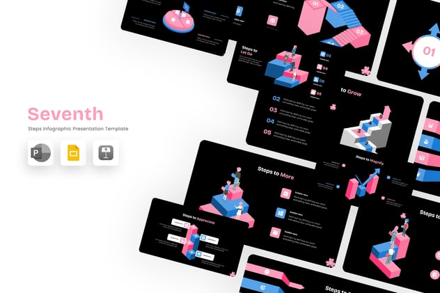 步骤流程信息图形模板展示PPT模板 - PPT派