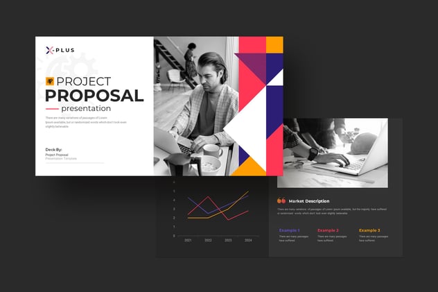 多彩项目提案方案设计PPT模板 - PPT派