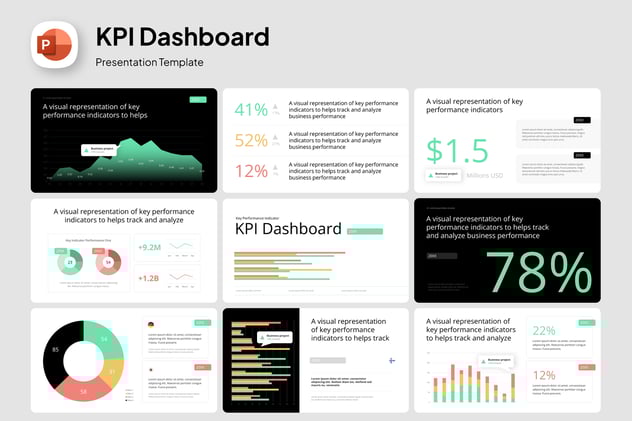 KPI业绩指标监测系统PPT模板 - PPT派