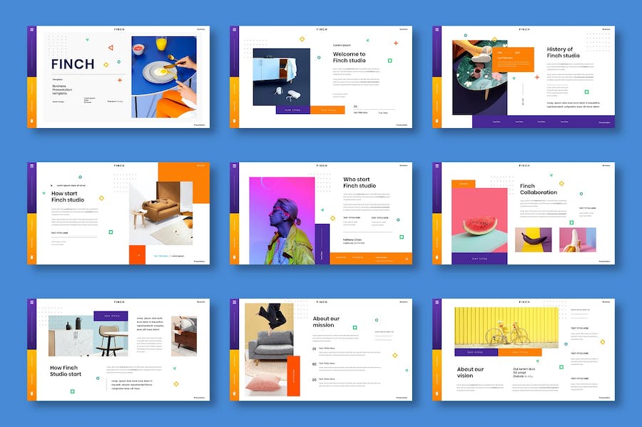 多彩视觉商务企业品牌形象宣传推广PPT模板 - PPT派