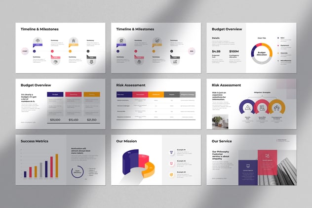 多彩项目提案方案设计PPT模板 - PPT派