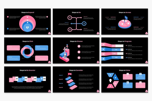 步骤流程信息图形模板展示PPT模板 - PPT派