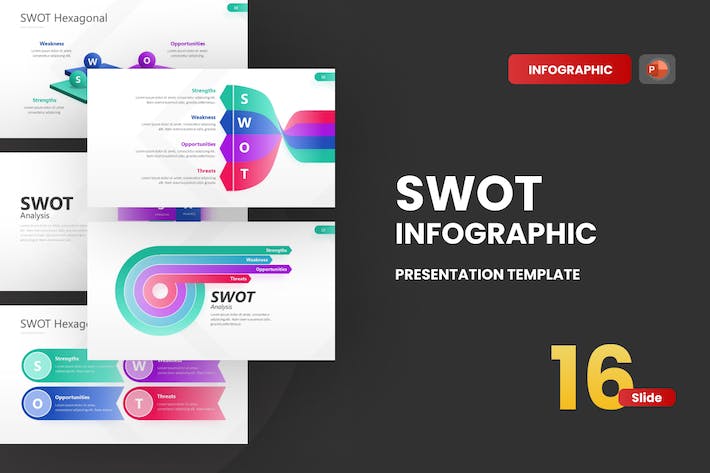 SWOT-信息图表-渐变-PowerPoint-模板- PPT派