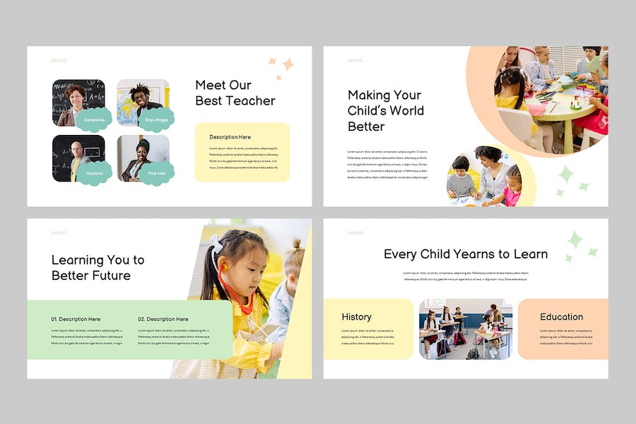 儿童早教培训课程学习PPT模板 - PPT派