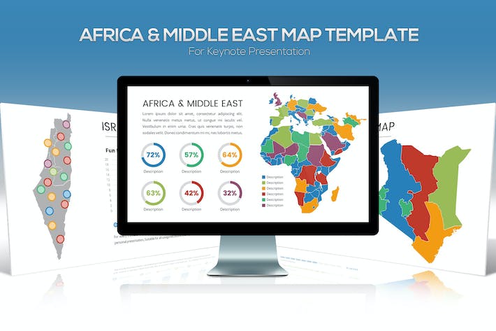 非洲中东地区各个国家地图keynote模板- PPT派