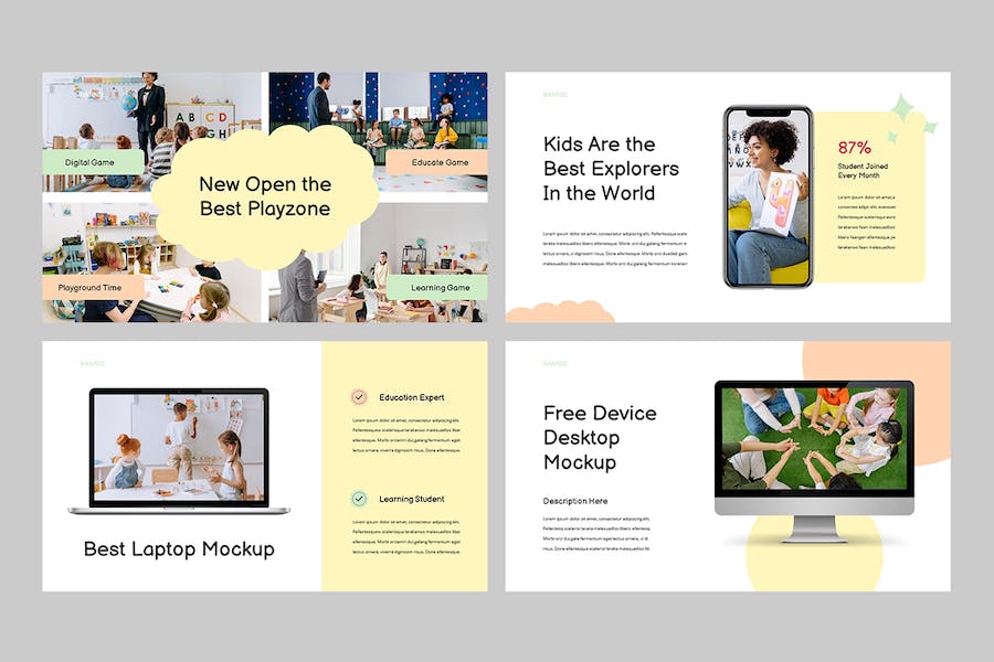 儿童早教培训课程学习PPT模板 - PPT派