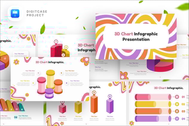 3D可视化数据图形图表嘻哈风格Keynote模板 - PPT派