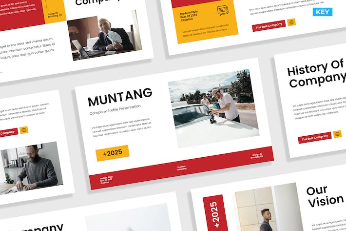 创意红白色调企业简介Keynote模板 - PPT派