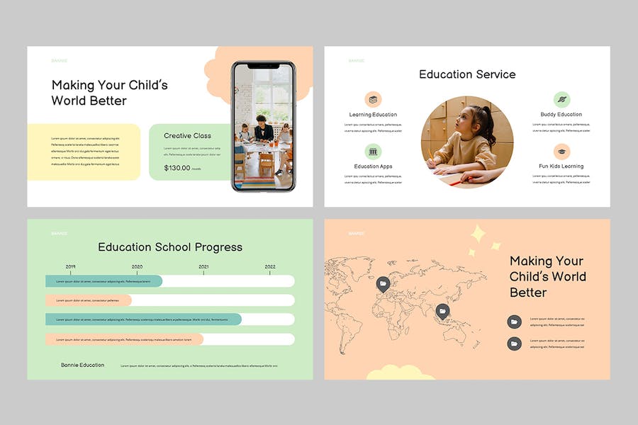 儿童早教培训课程学习PPT模板 - PPT派