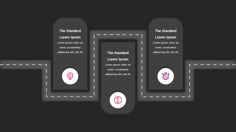 路线图示意图深色主题Keynote模板 - PPT派