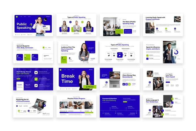 公开演讲技巧培训展示PPT模板 - PPT派