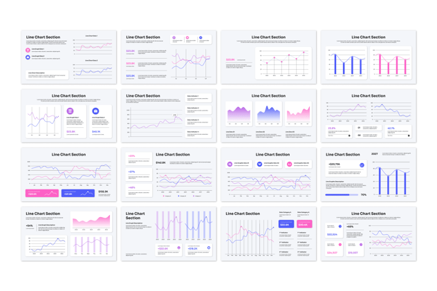 折线图数据趋势展示PPT模板 - PPT派
