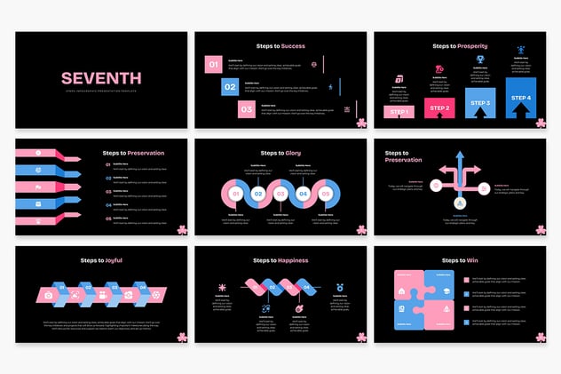 步骤流程信息图形模板展示PPT模板 - PPT派