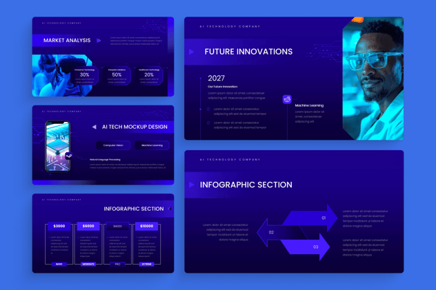 创新人工智能技术公司商业计划路演PPT模板 - PPT派