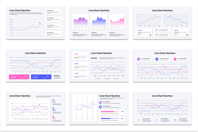折线图数据趋势展示PPT模板 - PPT派