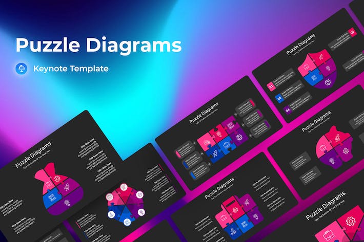 拼图创意展示问题分析图形Keynote模板 - PPT派