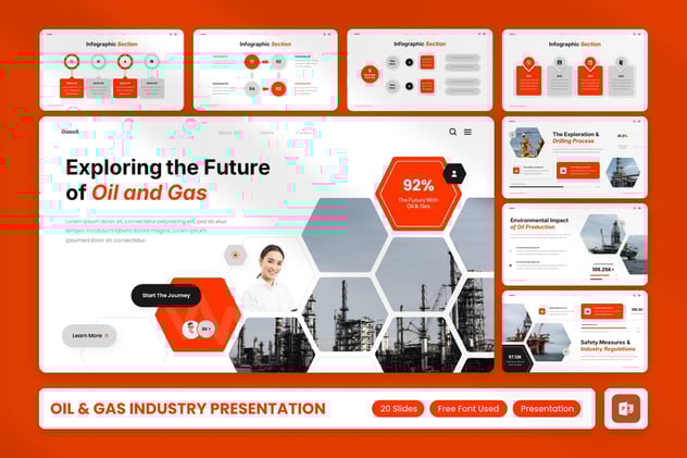石油能源行业项目方案PPT模板 - PPT派