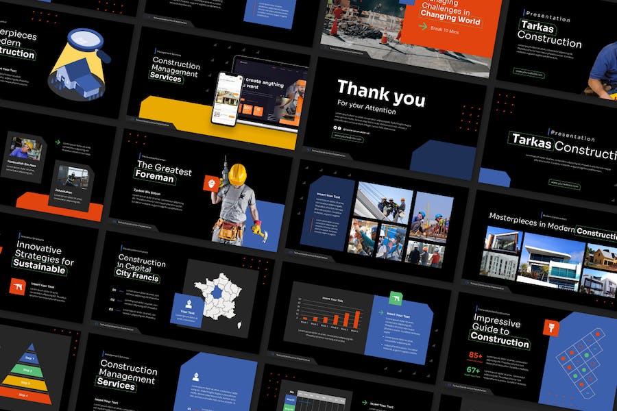 建筑施工项目管理方案PPT模板 - PPT派