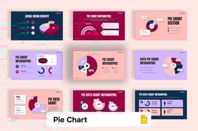 饼图数据分析展示PPT模板 - PPT派