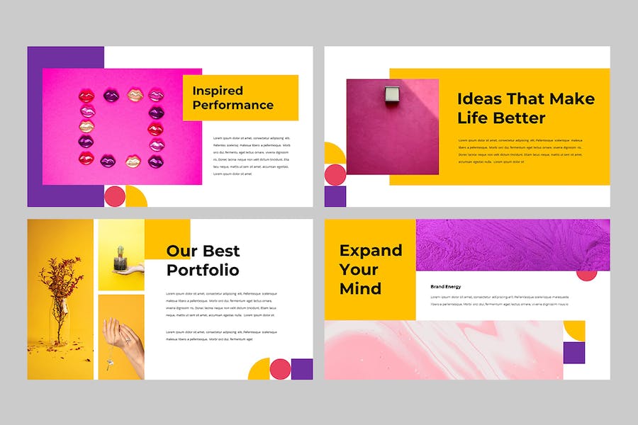 立方体创意几何设计作品展示Keynote模板 - PPT派