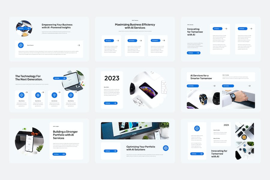 人工智能概念设计创新应用PPT模板 - PPT派