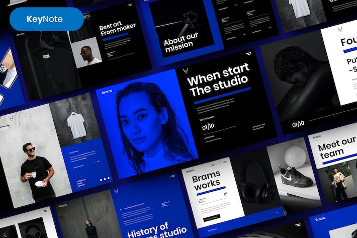 蓝黑色科技商务项目提案Keynote模板 - PPT派