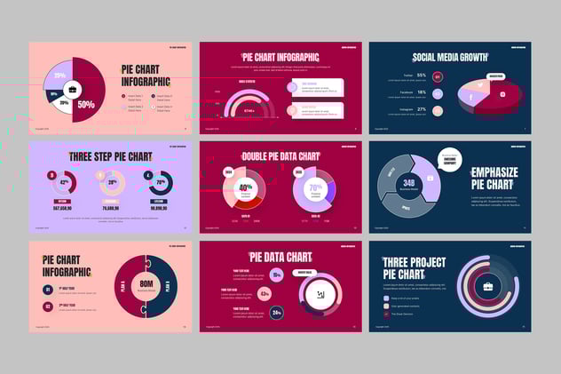 饼图数据分析展示PPT模板 - PPT派