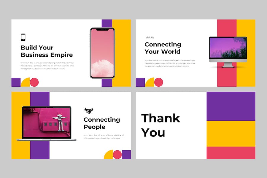 立方体创意几何设计作品展示Keynote模板 - PPT派