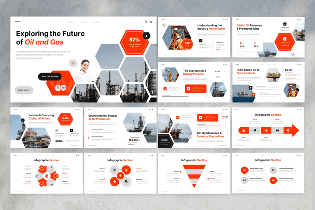 石油能源行业项目方案PPT模板 - PPT派