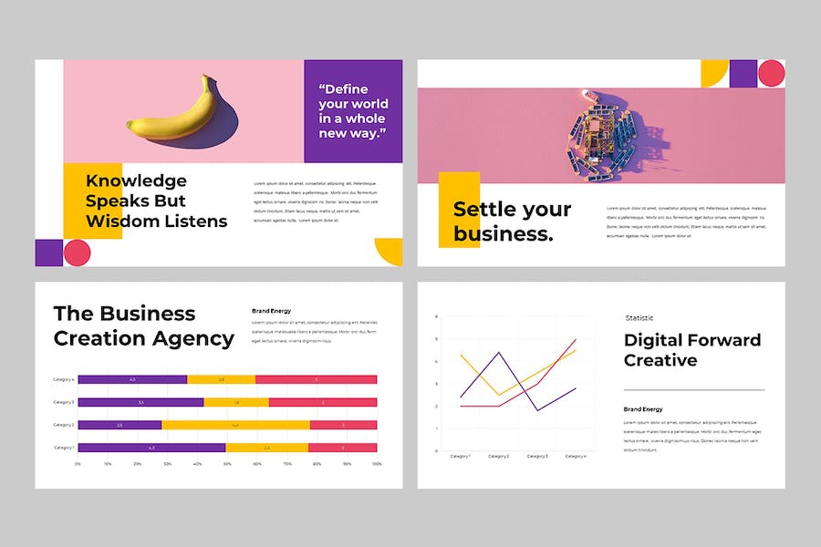 立方体创意几何设计作品展示Keynote模板 - PPT派