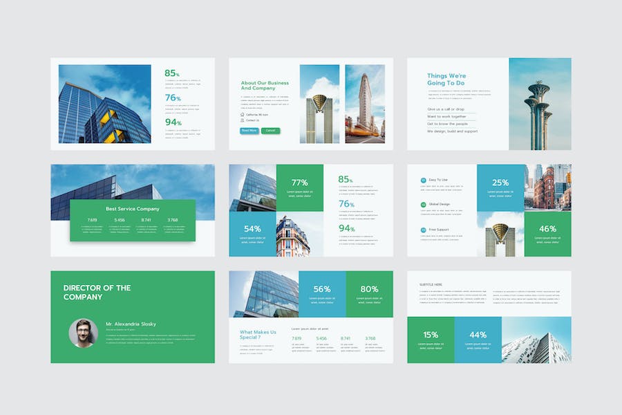 现代设计风格铬色Keynote主题模板 - PPT派