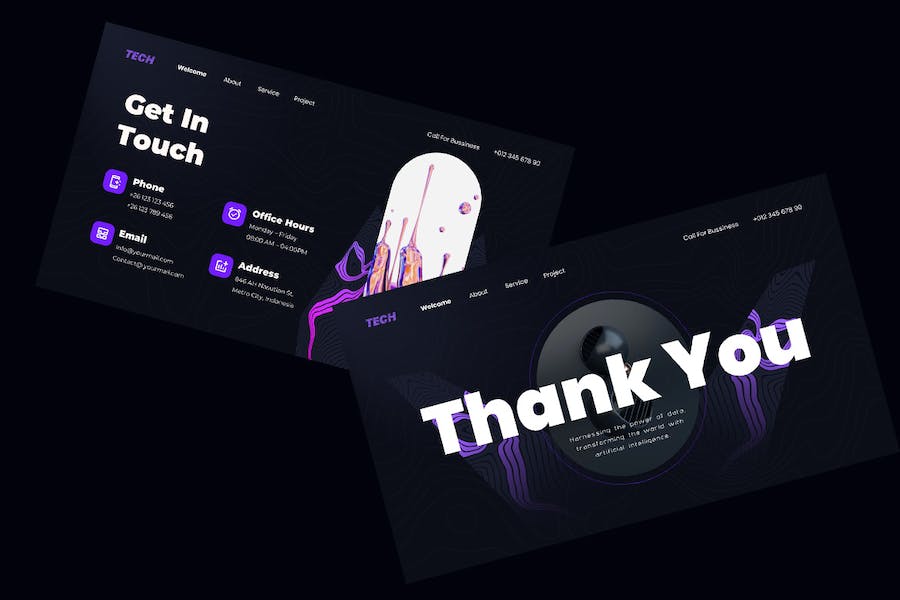 人工智能技术应用讲述展示方案演讲PPT模板 - PPT派