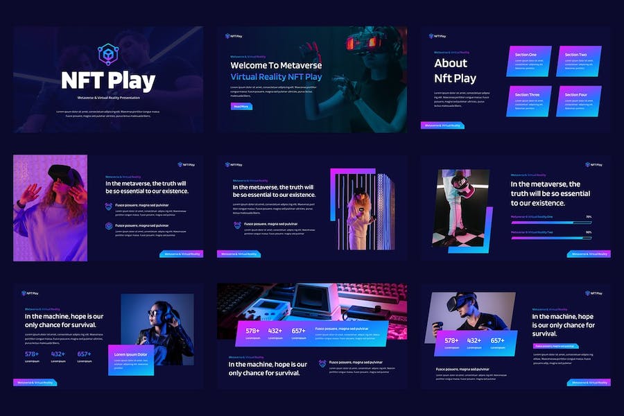 科技虚拟世界讲述展示应用创新体验Keynote模板 - PPT派