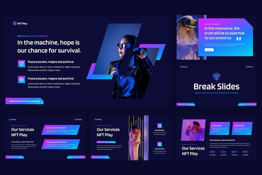 科技虚拟世界讲述展示应用创新体验Keynote模板 - PPT派