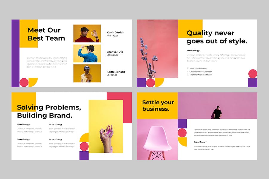 立方体创意几何设计作品展示Keynote模板 - PPT派