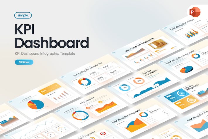 简单-KPI-仪表板-PowerPoint-模板 - PPT派