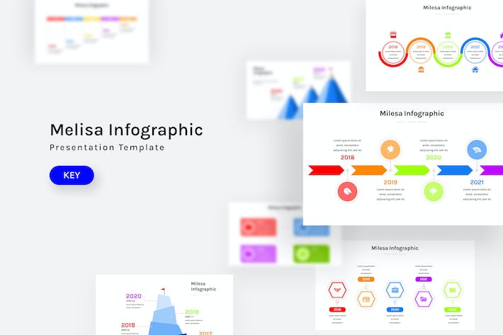 彩色步骤流程信息图形keynote模板 - PPT派