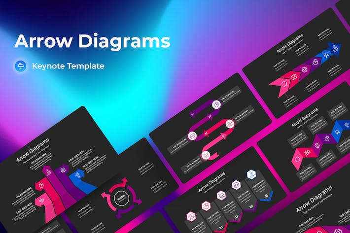 箭头图表深色注释记号Keynote模板 - PPT派
