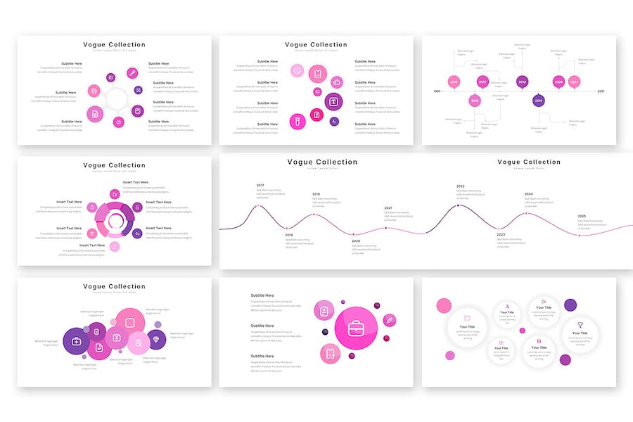 时尚杂志风格数据信息图形Keynote模板 - PPT派